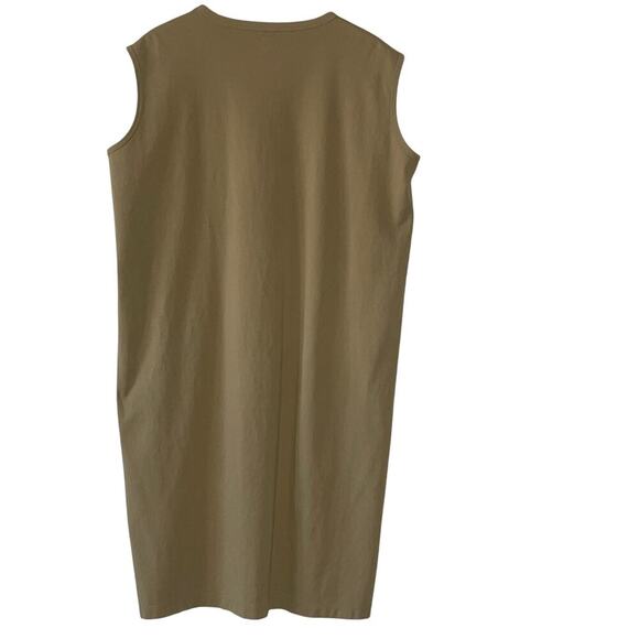 Uniqlo U Dress Medium Sleeveless Tan Jersey Short Basic Minimalist - Picture 2 of 7
